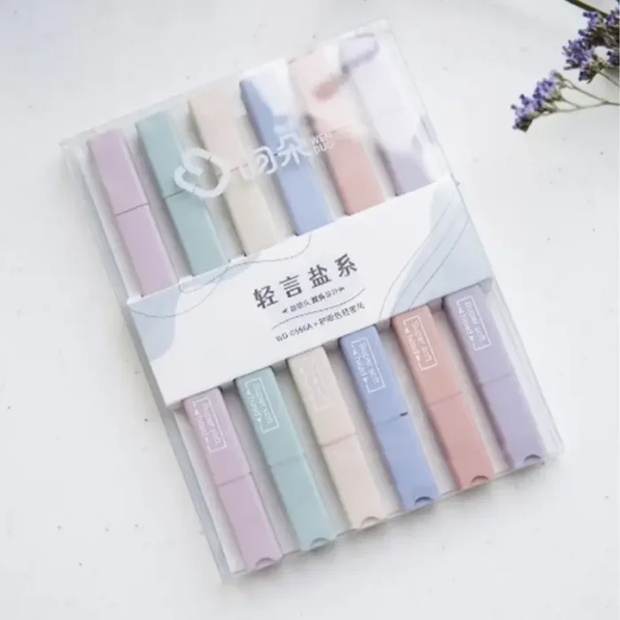 هایلایتر 6 عددی پاستلی نود دو طرفه کد WD0566B