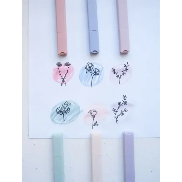 هایلایتر 6 عددی پاستلی نود دو طرفه کد WD0566B