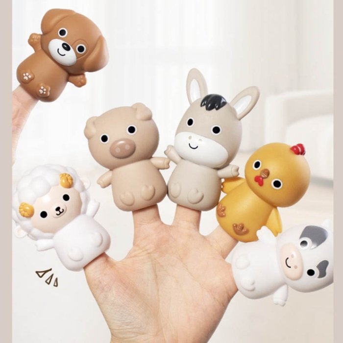 عروسک نمایشی انگشتی سیلیکونی طرح حیوانات مزرعه کد TT717