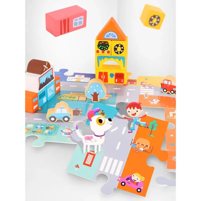 بلوک چوبی خانه سازی بریکس سطلی 88 تکه با صفحه بازی مدل 1232