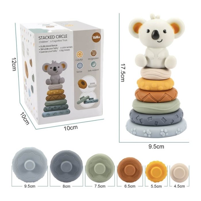 اسباب بازی ست برج سیلیکونی با توپ حسی طرح کوآلا کد TB01924080157