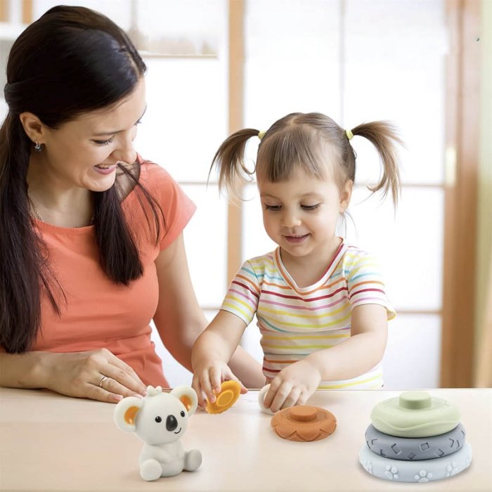 اسباب بازی ست برج سیلیکونی با توپ حسی طرح کوآلا کد TB01924080157