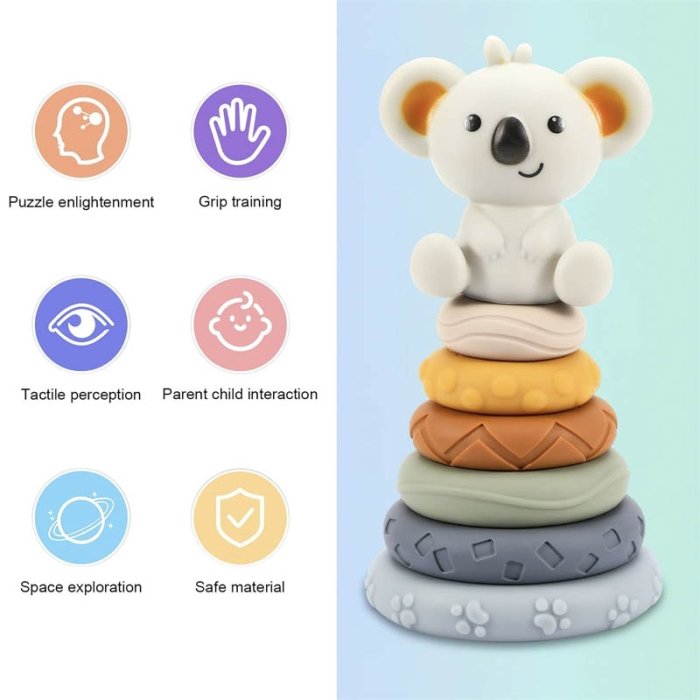 اسباب بازی ست برج سیلیکونی با توپ حسی طرح کوآلا کد TB01924080157