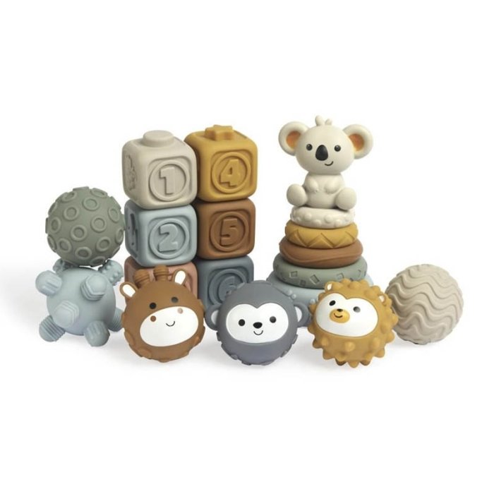 اسباب بازی ست برج سیلیکونی با توپ حسی طرح کوآلا کد TB01924080157