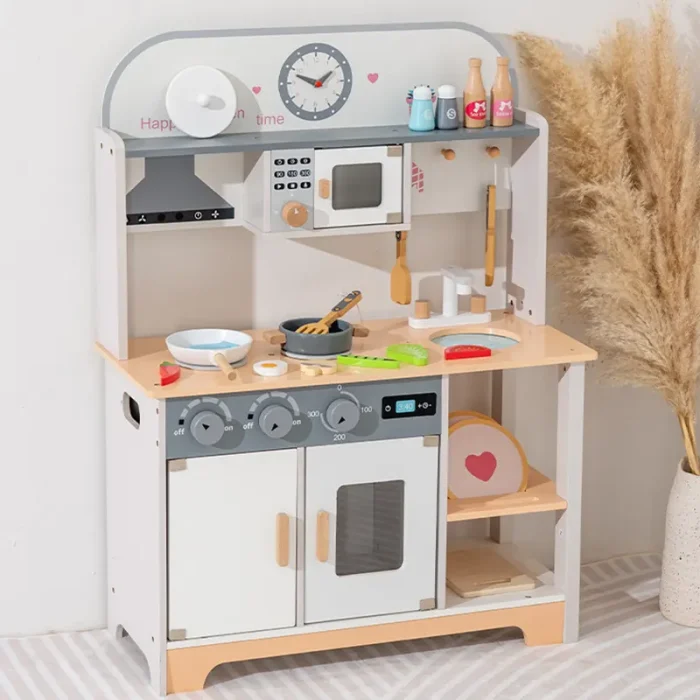 آشپزخانه کودک چوبی رنگ سفید کد KBQ2024001
