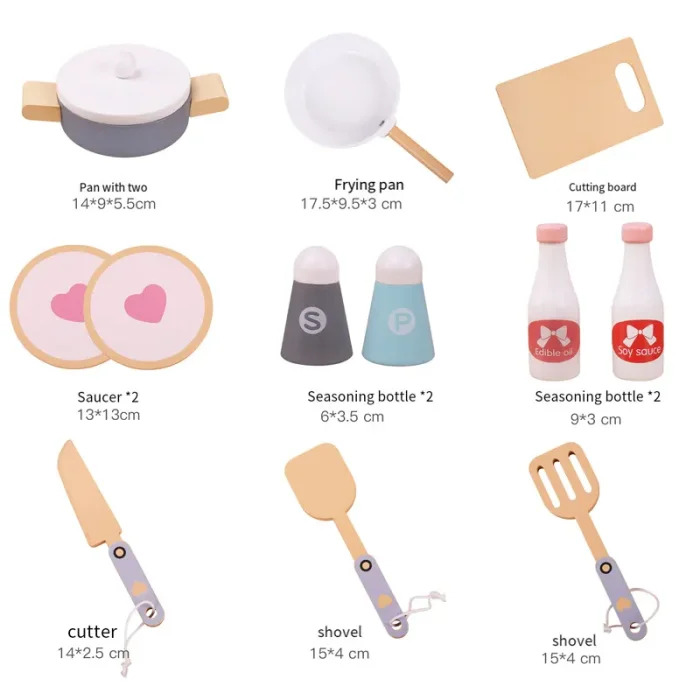 آشپزخانه کودک چوبی رنگ سفید کد KBQ2024001