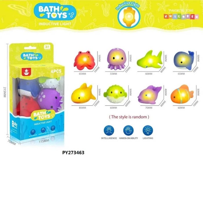 اسباب بازی حمام پوپت حیوانات اقیانوس 4 تکه کد RF122