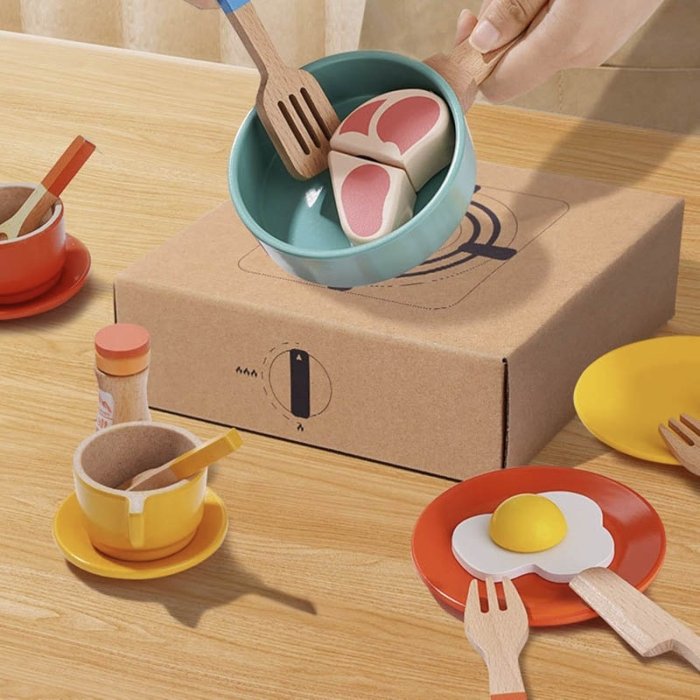 اسباب بازی لوازم آشپزخانه چوبی با لوازم کد TB2325080042