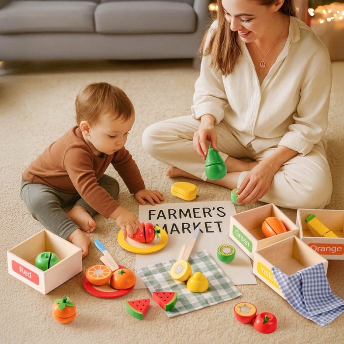 اسباب بازی ست برش میوه چوبی کد TB2325080040