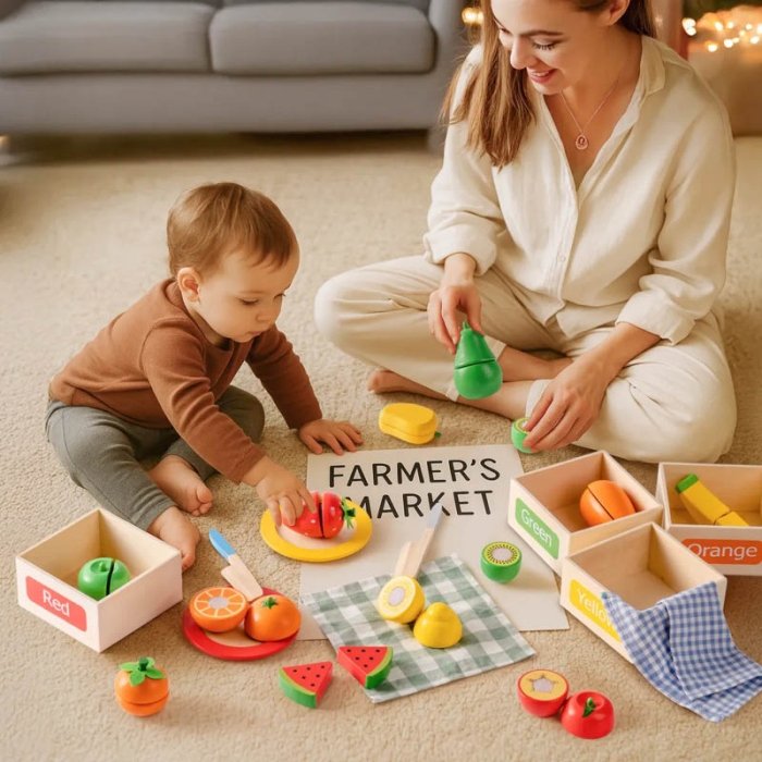 اسباب بازی ست برش میوه چوبی کد TB2325080040