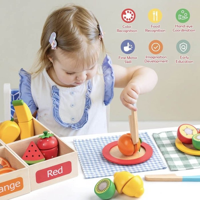 اسباب بازی ست برش میوه چوبی کد TB2325080040