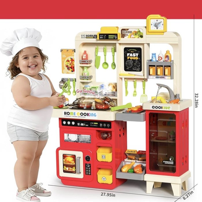 آشپزخانه کودک بزرگ 75 تکه رنگ قرمز کد 948B