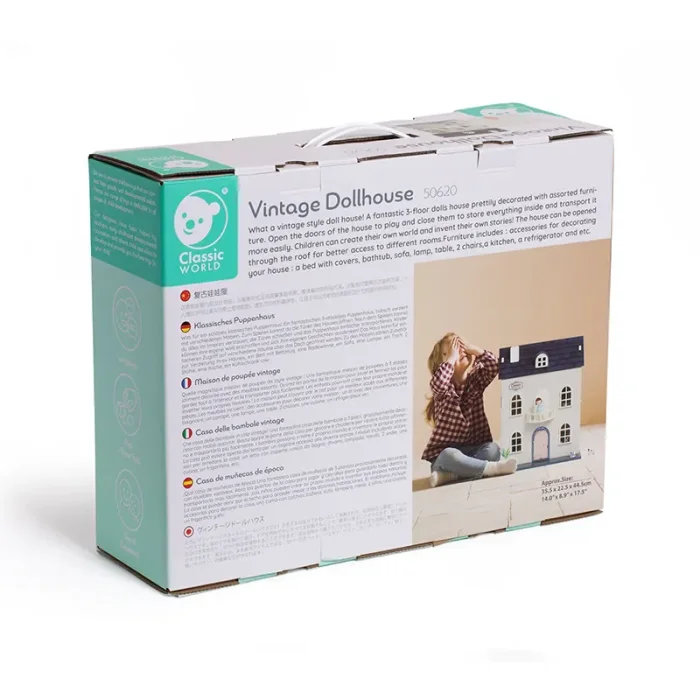 خانه عروسک چوبی وینتیج کلاسیک ورد Classic World Vintage Dollhouse کد 50620