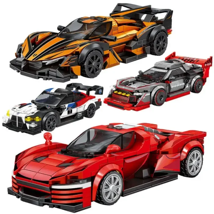 لگو ماشین مسابقه 328 تکه رنگ طوسی قرمز کد 714560