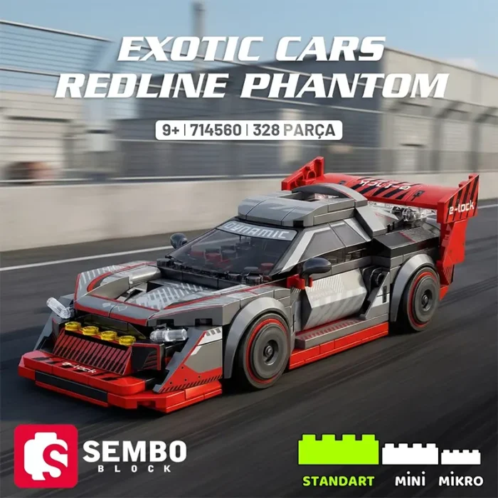 لگو ماشین مسابقه 328 تکه رنگ طوسی قرمز کد 714560