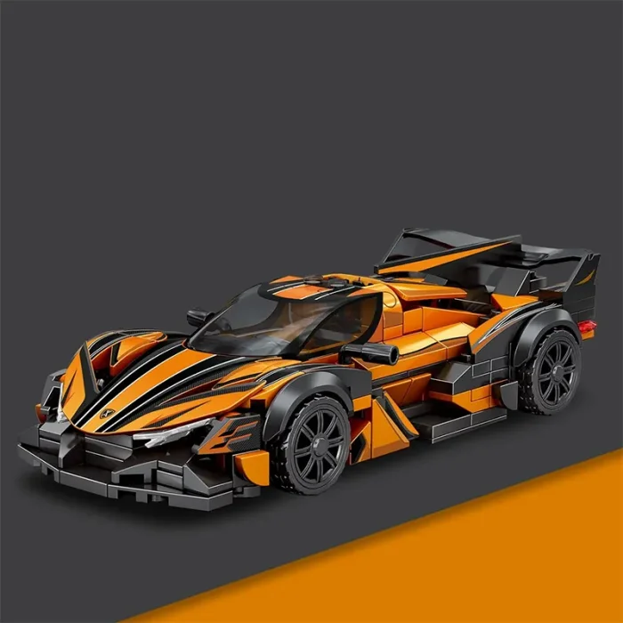 لگو ماشین مسابقه 303 تکه رنگ مشکی نارنجی کد 714561
