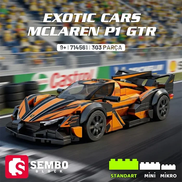 لگو ماشین مسابقه 303 تکه رنگ مشکی نارنجی کد 714561