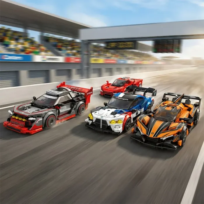 لگو ماشین مسابقه 303 تکه رنگ مشکی نارنجی کد 714561