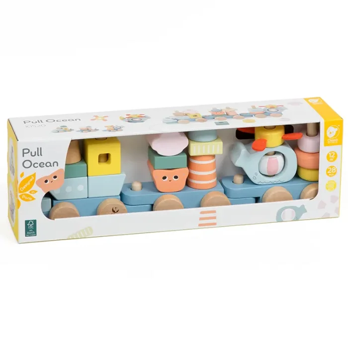 قطار مونته سوری چوبی 28 تکه کلاسیک ورلد Pull Ocean Classic World کد 10520