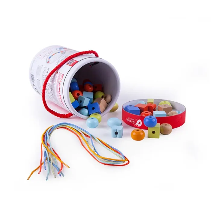 اسباب بازی چوبی نخ و مهره کلاسیک ورلد classic world Lacing Beads کد 53818