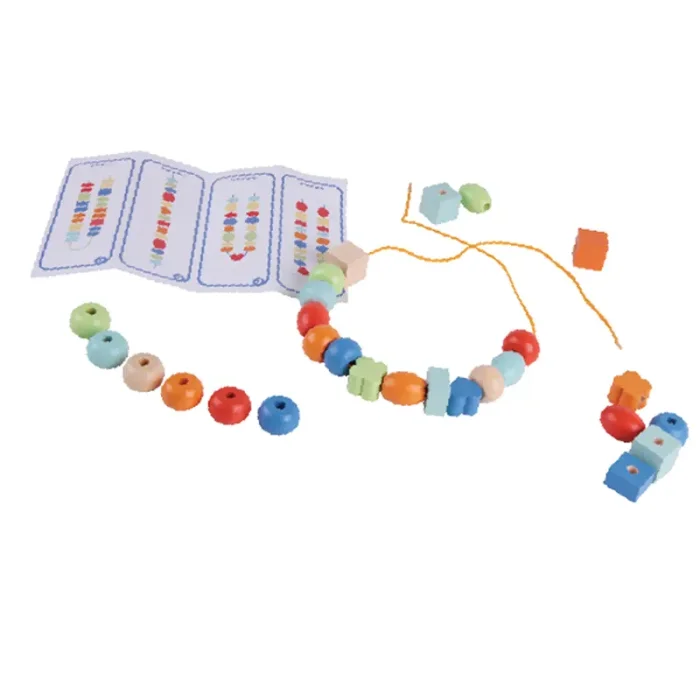 اسباب بازی چوبی نخ و مهره کلاسیک ورلد classic world Lacing Beads کد 53818