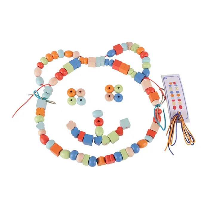 اسباب بازی چوبی نخ و مهره کلاسیک ورلد classic world Lacing Beads کد 53818
