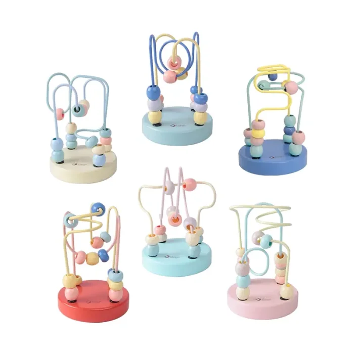 اسباب بازی میله و مهره‌ی چوبی کلاسیک ورلد Mini Beads Coaster Classic World کد 54143