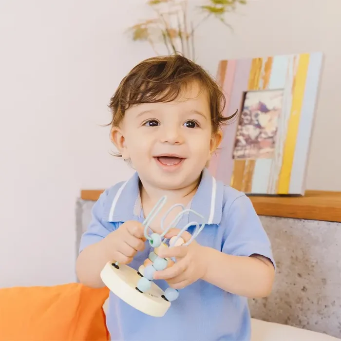 اسباب بازی میله و مهره‌ی چوبی کلاسیک ورلد Mini Beads Coaster Classic World کد 54143