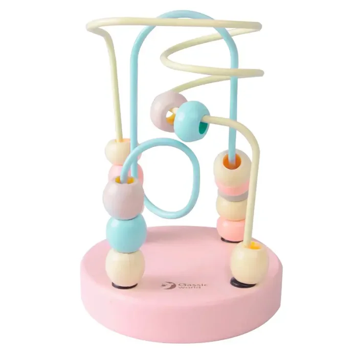 اسباب بازی میله و مهره‌ی چوبی کلاسیک ورلد Mini Beads Coaster Classic World کد 54143