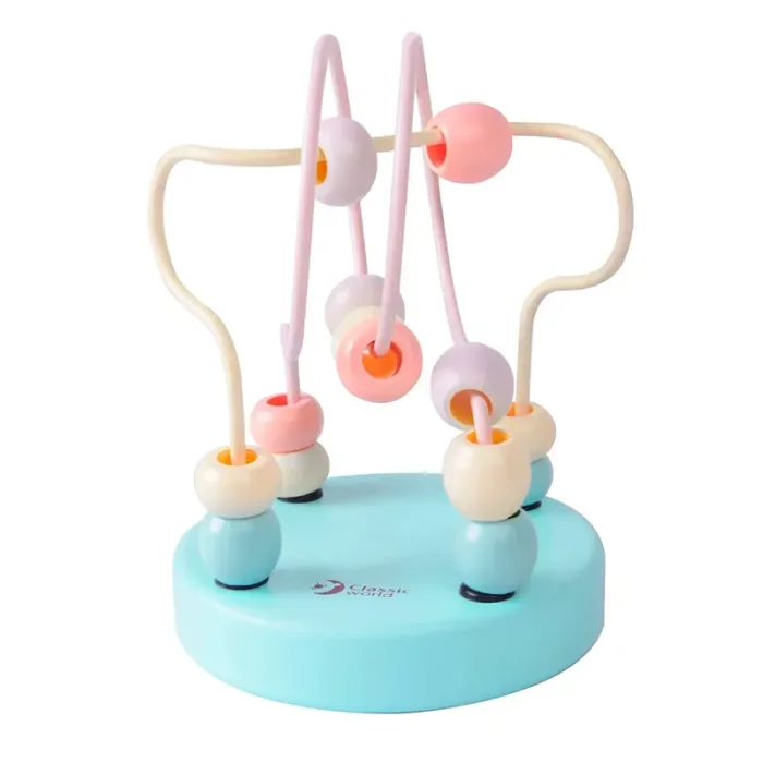 اسباب بازی میله و مهره‌ی چوبی کلاسیک ورلد Mini Beads Coaster Classic World کد 54143