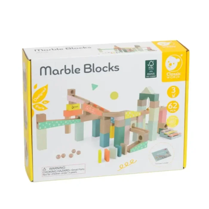بریکس چوبی 62 تکه کلاسیک ورلد Marble Blocks Classic World کد 20211