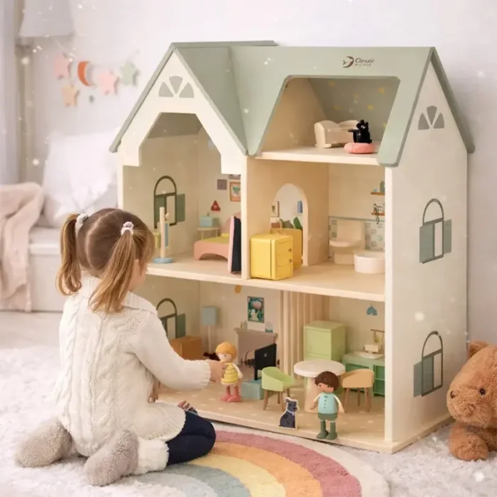 خانه عروسک چوبی کلاسیک ورلد Cozy Cottage Classic World کد  50638