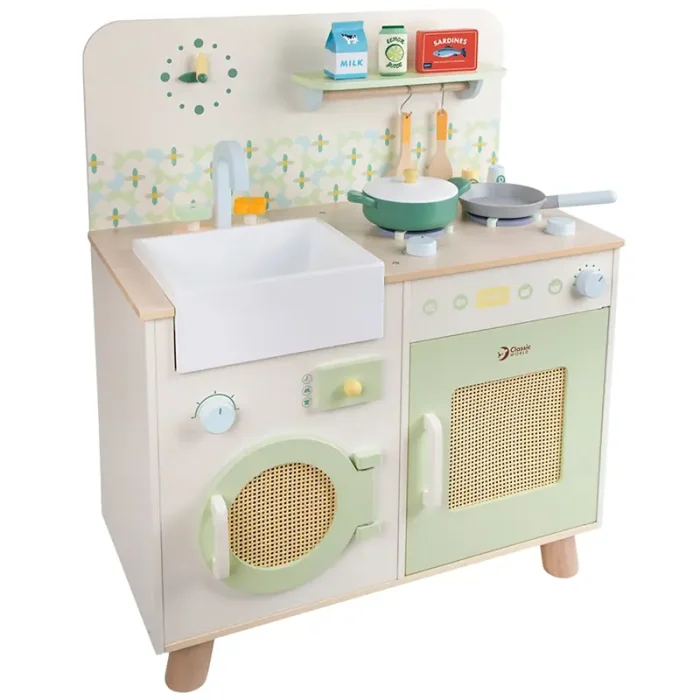 آشپزخانه کودک چوبی کلاسیک ورلد Natural Kitchen classic world کد 50641