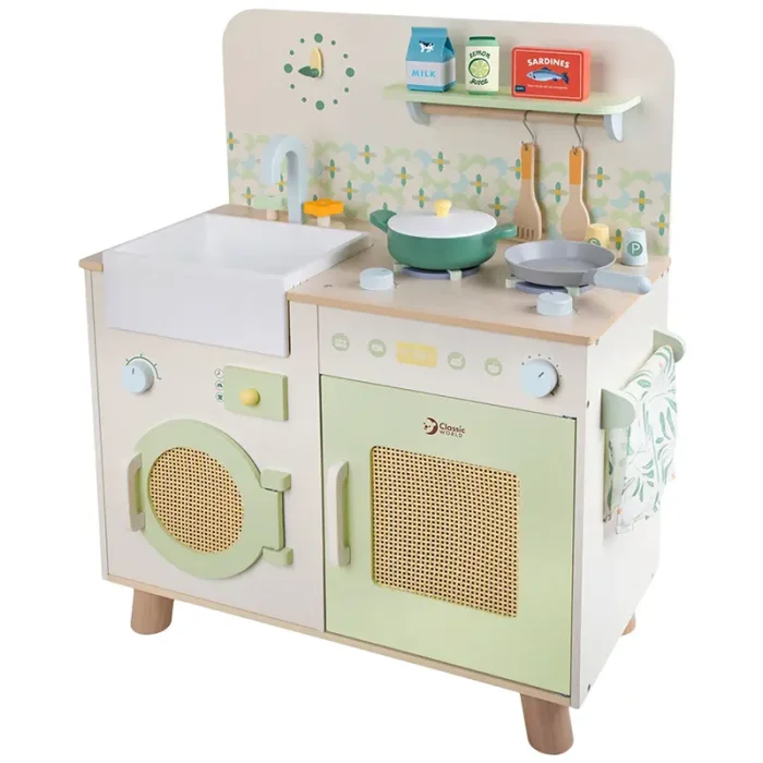 آشپزخانه کودک چوبی کلاسیک ورلد Natural Kitchen classic world کد 50641