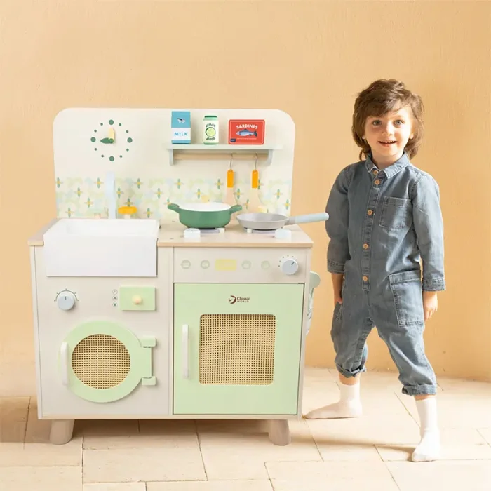 آشپزخانه کودک چوبی کلاسیک ورلد Natural Kitchen classic world کد 50641