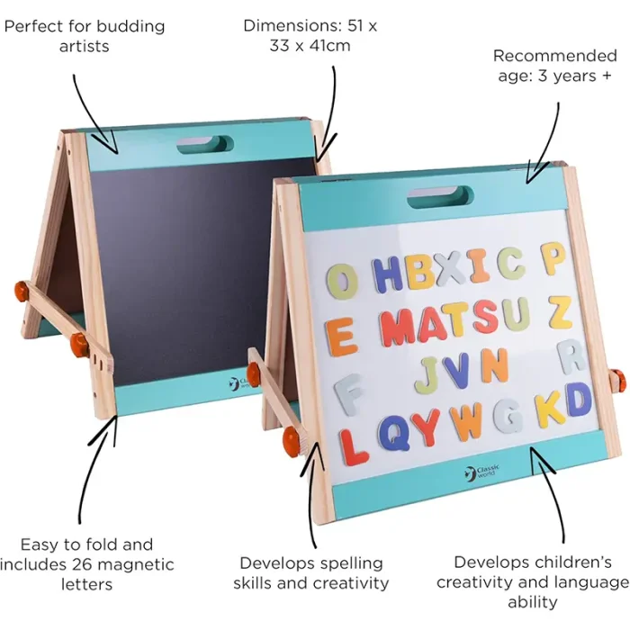 تخته دو طرفه رومیزی کلاسیک ورلد Tabletop Easel classic world کد 53870