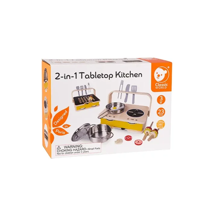 اجاق گاز رومیزی چوبی کلاسیک ورلد Classic World Tabletop Kitchen کد 53863