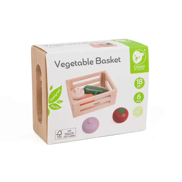 سبد سبزیجات چوبی کلاسیک ورلد Vegetable Basket Classic World کد 50642
