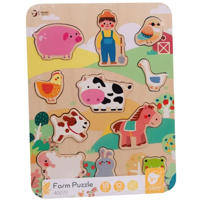 پازل چوبی مزرعه حیوانات کلاسیک ورد Classic World Farm Puzzle  کد 40070