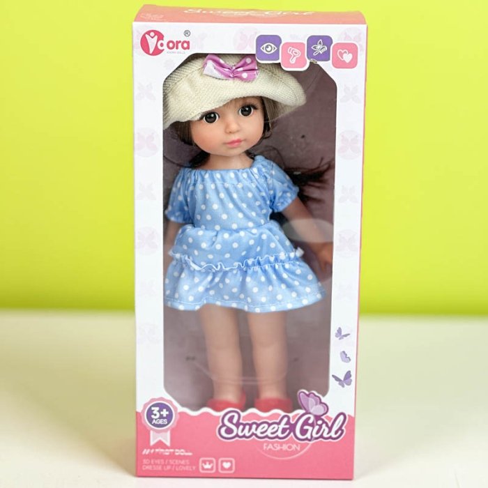 عروسک دخترانه sweet girl پیراهن آبی کد WZB99015