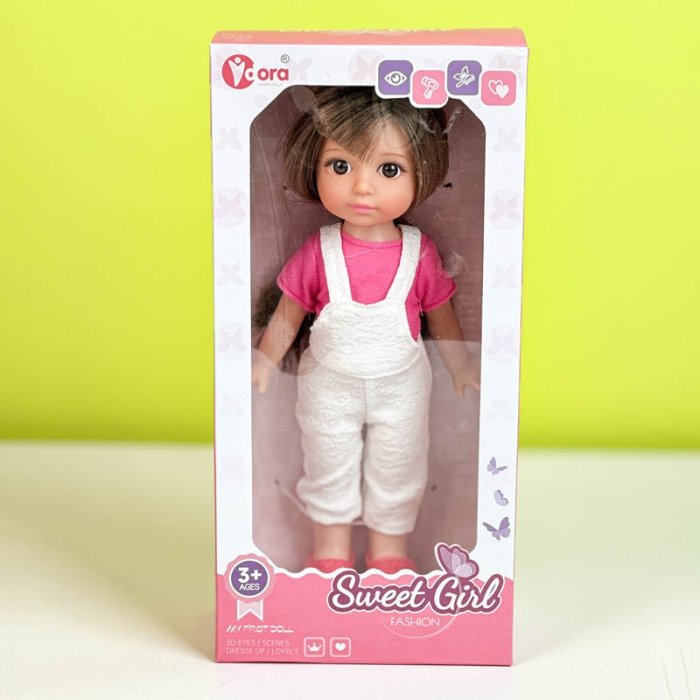 عروسک دخترانه sweet girl لباس سفید کد WZB99013