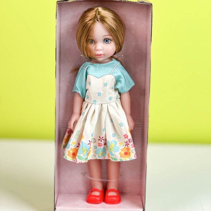 عروسک دخترانه PRETTY ANGLE GIRL پیراهن کرم آبی کد WZB96012