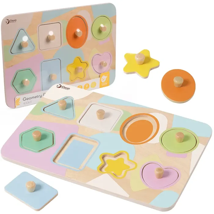 پازل چوبی هندسه کلاسیک ورد Classic World Geometry Puzzle کد 40063