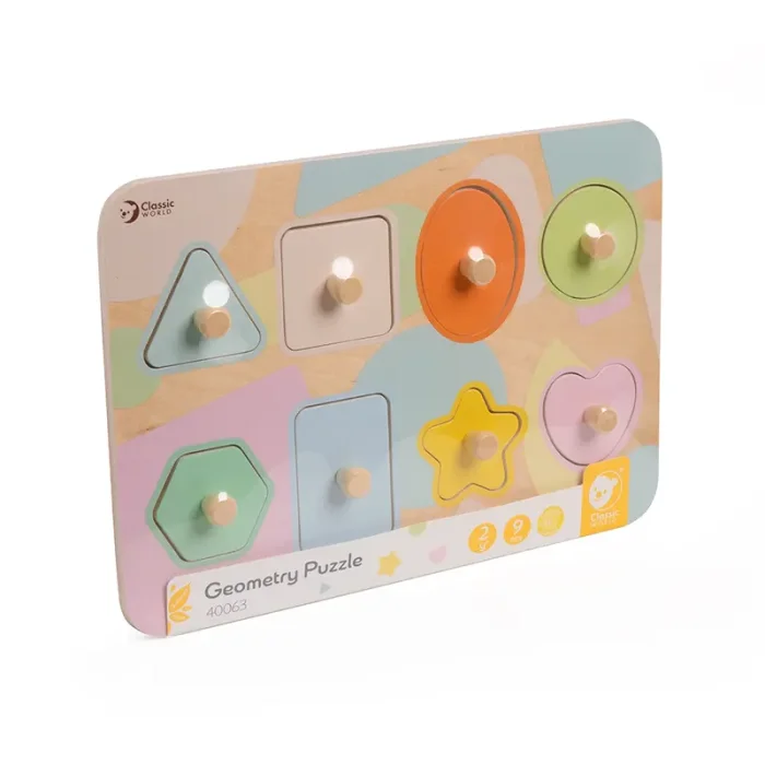 پازل چوبی هندسه کلاسیک ورد Classic World Geometry Puzzle کد 40063