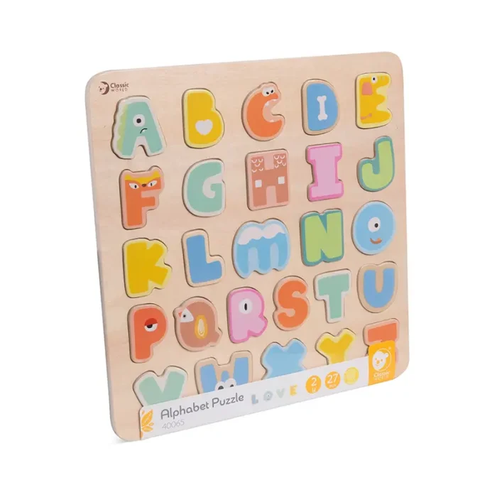 پازل چوبی الفبا انگلیسی کلاسیک ورد Classic World Alphabet Puzzle کد 40065