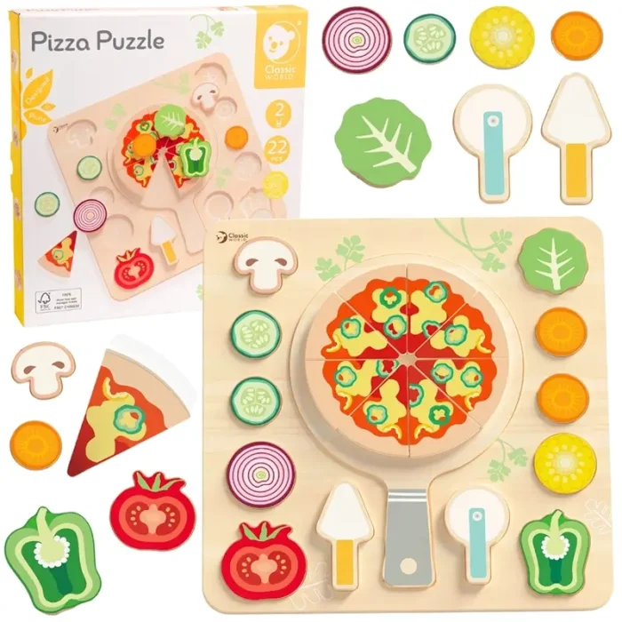 پازل چوبی جاگذاری پیتزا Classic World Pizza Puzzle کد 40066