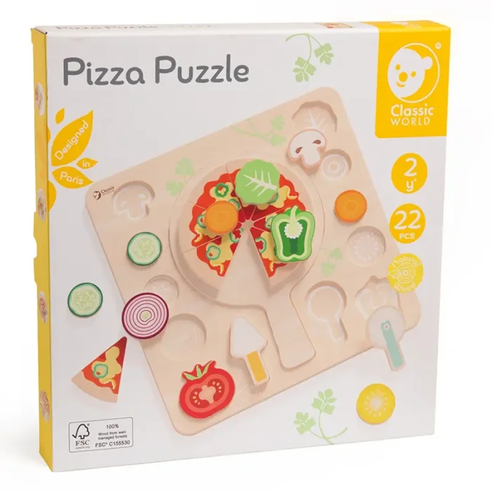 پازل چوبی جاگذاری پیتزا Classic World Pizza Puzzle کد 40066