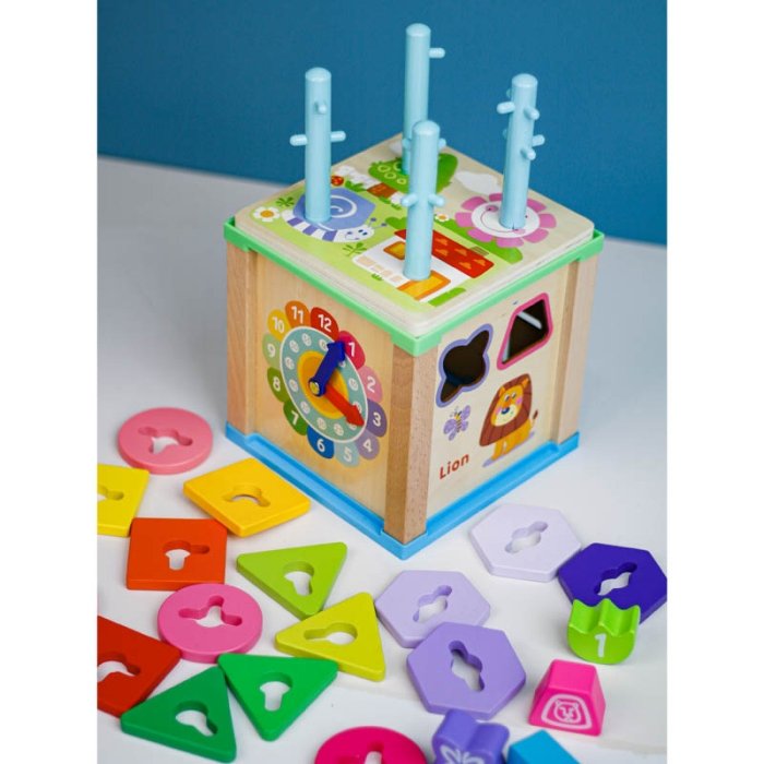 اسباب بازی مکعب هوش و فعالیت چوبی کد MWZ2070