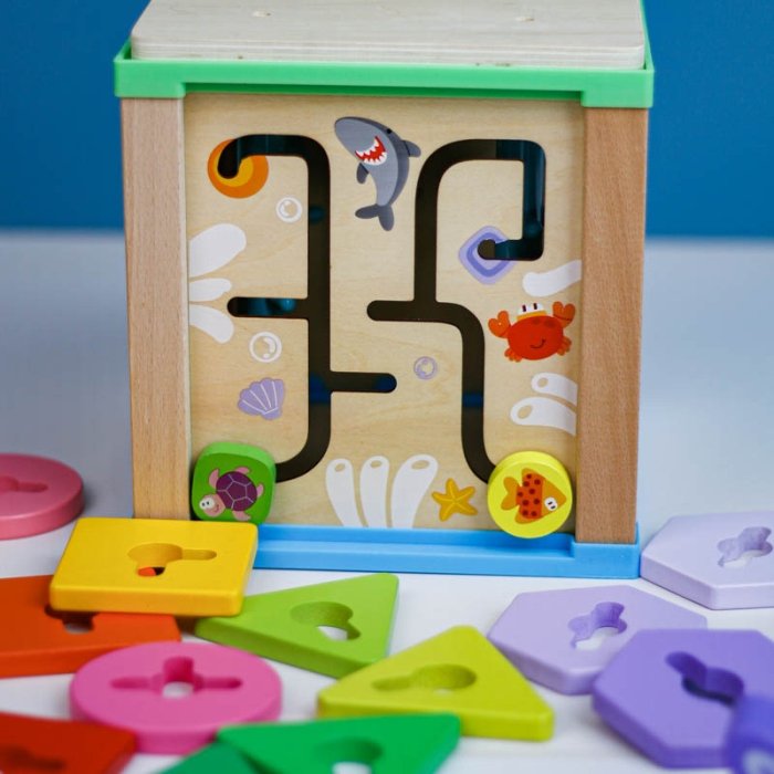 اسباب بازی مکعب هوش و فعالیت چوبی کد MWZ2070