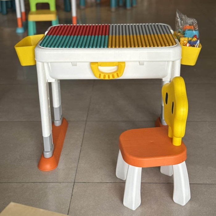 میز لگو بازی 3 در 1 فیلو طرح ستاره به همراه 55 تکه لگو FEELO کد FL1679